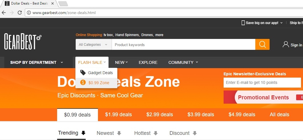 GearBest $0.99 Zone