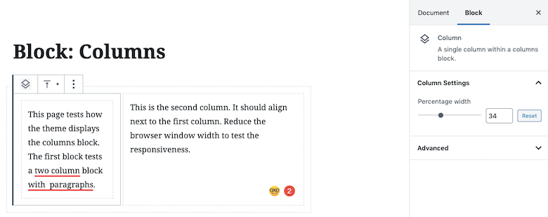 Column Block Improvements