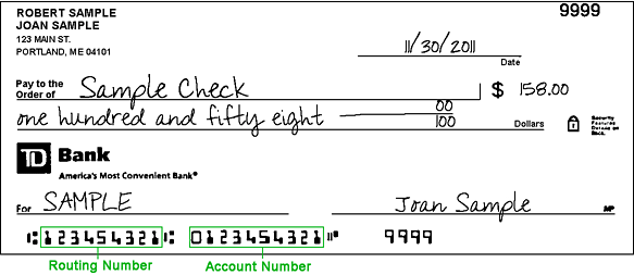 TD Bank Routing Number