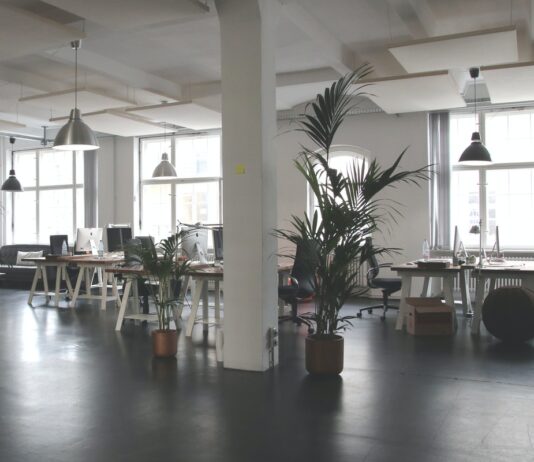 How To Optimize Office Space? An open office layout with lots of natural light and open space, an example of how to optimize office space.