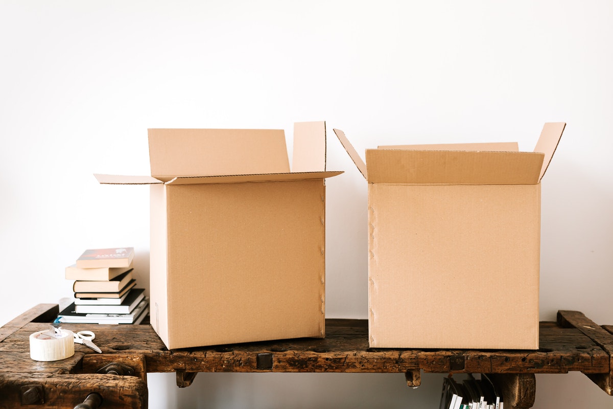 two boxes ready for self-storage for businesses