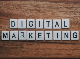 Digital marketing written on a table